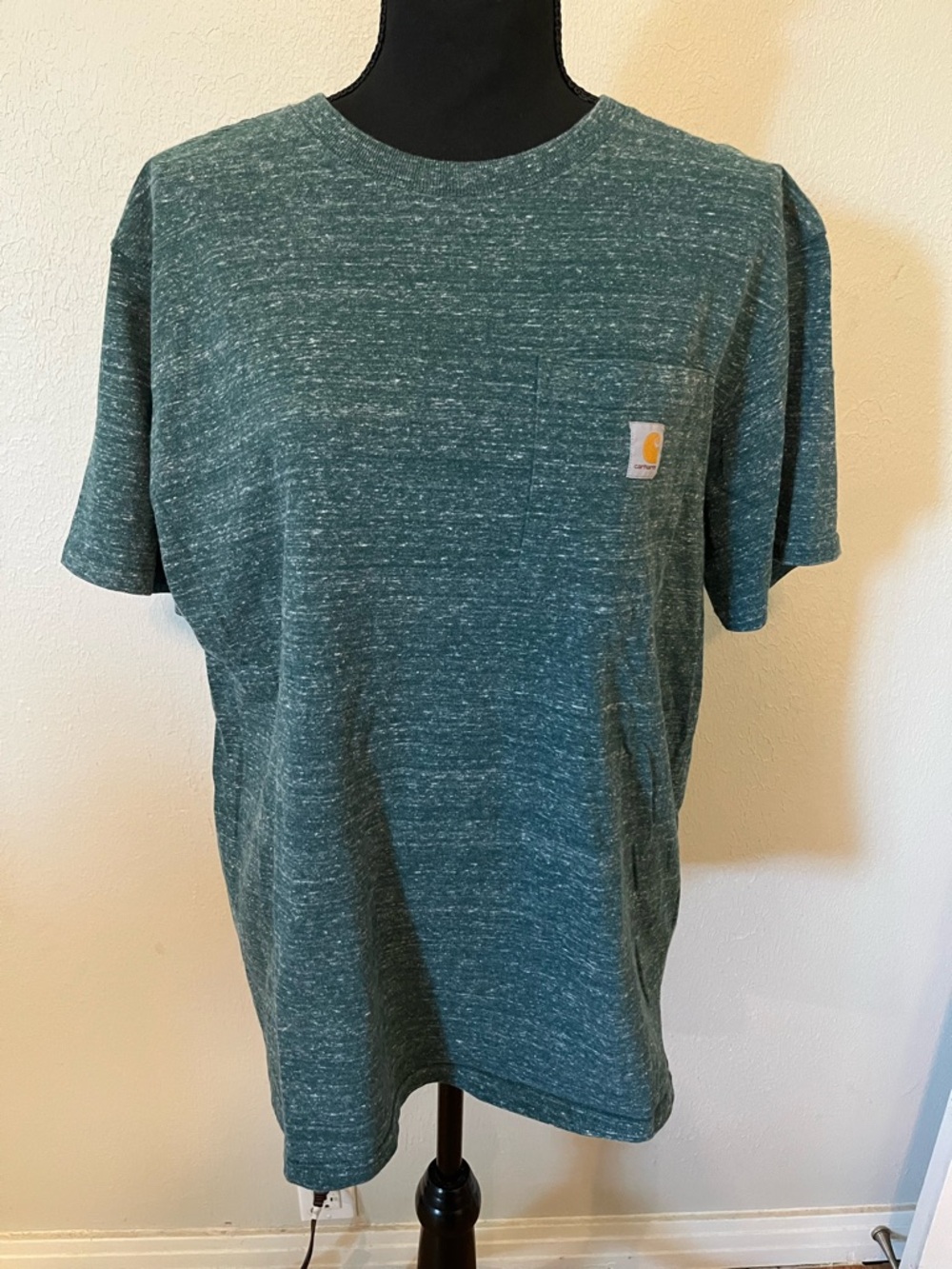 Carhartt Women’s Heavyweight Short Sleeve Pocket Tee in Tidal Snow Size L